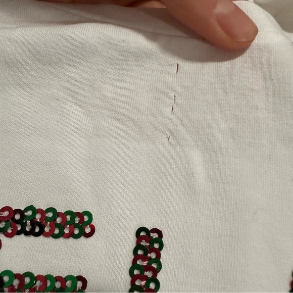 J crew Long-sleeve sequin "feliz navidad" graphic tee - Picture 4 of 4